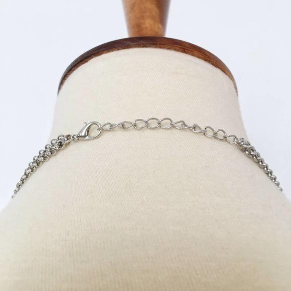 NWOT Layered multistrand boho silver and turquoise necklace - Picture 4 of 4